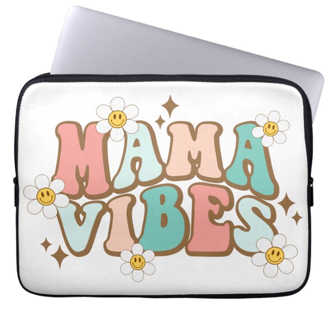 Mamma Vibes med Daisy Laptop Fodral (Framsidan)
