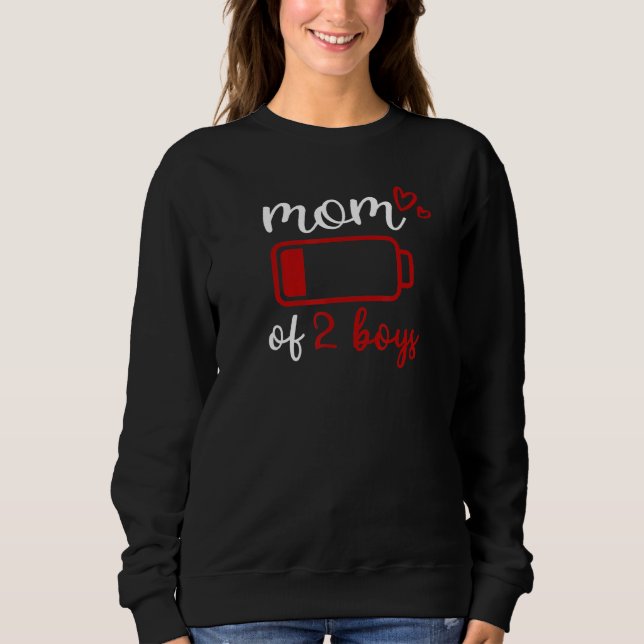 Mamma vid 2 pojkar Mor Mamma T Shirt (Framsida)