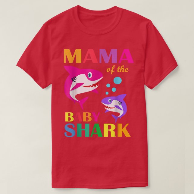 Mamma vid Baby-dagshajen Mamma Shark Mor" T Shirt (Design framsida)