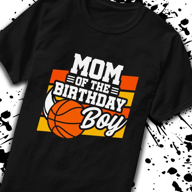 Mamma vid Birthday Boy Basketball Party Mor Morsa T Shirt (Skapare uppladdad)
