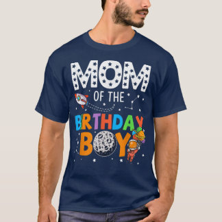 Mamma vid födelsedag Astronaut Boy Space Theme Bir T Shirt