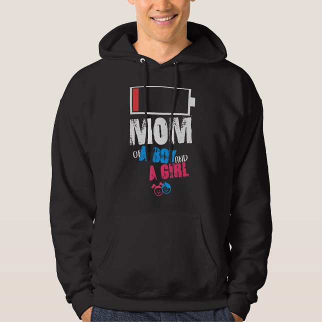 Mamma vid födelsedag i Mammor Fars dag Hoodie (Framsida)