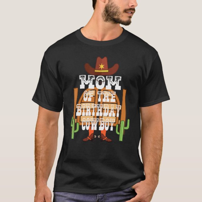 Mamma vid födelsedagen: Cowboy Kids Rodeo Party B- T Shirt (Framsida)