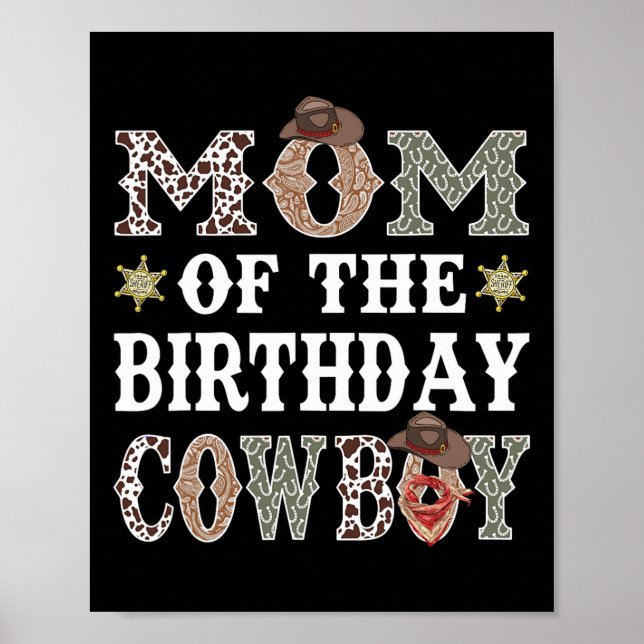 Mamma vid födelsedagen Cowboy Rodeo Mamma Poster (Framsidan)