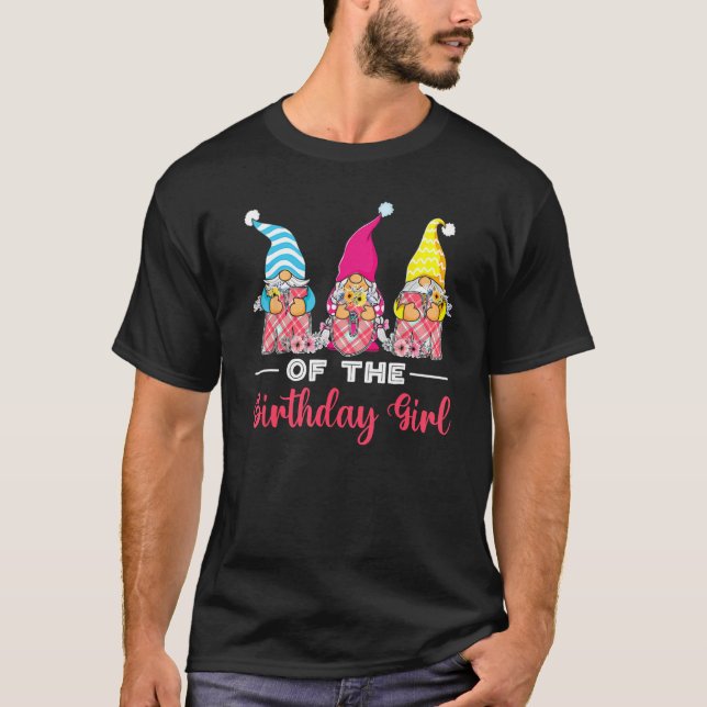 Mamma vid födelsedagsflickan Mamma Gnome Flower Mo T Shirt (Framsida)