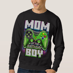 Mamma vid födelsedagsjejsaren Matching Video Game  Lång Ärmad Tröja