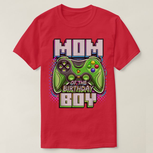 Mamma vid födelsedagsjejsaren Matching Video Game  T Shirt (Design framsida)