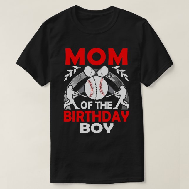 MAMMA vid födelsedagspojken Baseball T Shirt (Design framsida)