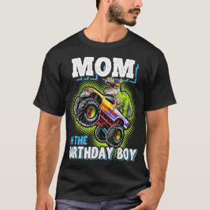 Mamma vid födelsedagspojken Dinosaur Monster Lastb T Shirt