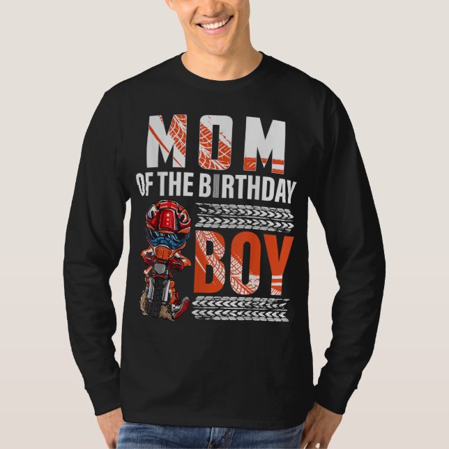 Mamma vid födelsedagspojken Dirt Bike B-day motocr T Shirt (Framsida)