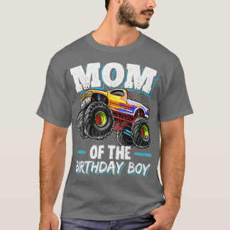 Mamma vid födelsedagspojken Monster Lastbil födels T Shirt