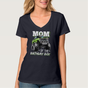 Mamma vid födelsedagspojken Monster Lastbil födels T Shirt