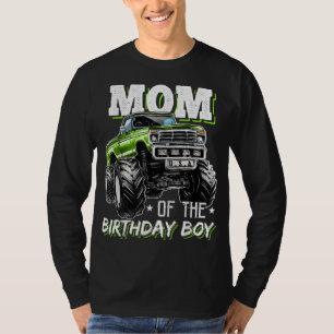 Mamma vid födelsedagspojken Monster Lastbil födels T Shirt