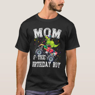 Mamma vid födelsedagspojken T Rex Dinosaur Monster Shirt