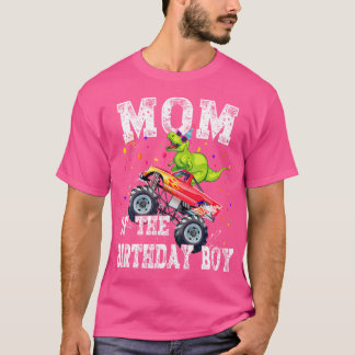 Mamma vid födelsedagspojken T Rex Dinosaur Monster T Shirt
