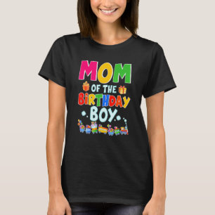 Mamma vid födelsedagspojken Tåg Bday Dekoration Ra T Shirt