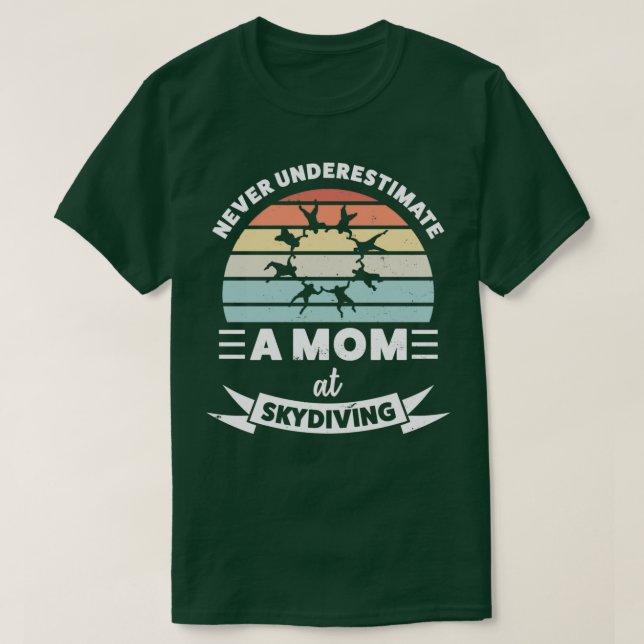 Mamma vid Skydiving Funny Gift Maka Mamma T Shirt (Design framsida)