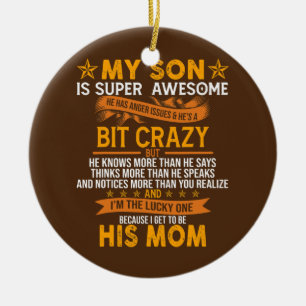 Mamma vid Toppen Son Mors dag Funny Son Julgransprydnad Keramik