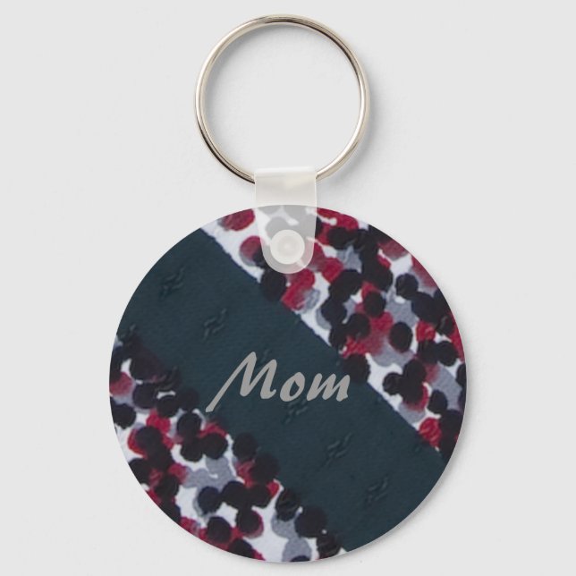 Mamma, Vintage prickmönster och randig nyckelring (Framsida)