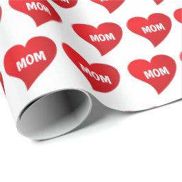 Mamma, vitt hjärta mönster elegant, modern söt  presentpapper