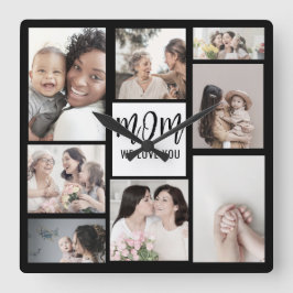 Mamma We Kärlek You Anpassningsbar Mors dag Photo Fyrkantig Klocka