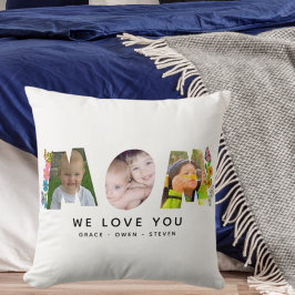 Mamma-We Kärlek You-Daisy Butterfly Photo & Namn Kudde