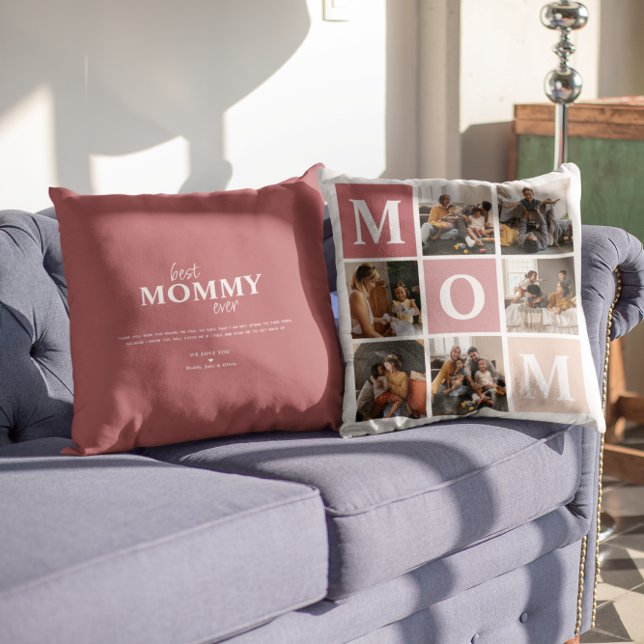 Mamma We Kärlek You | Modern 6-fotoblock Färg Kudde (Skapare uppladdad)