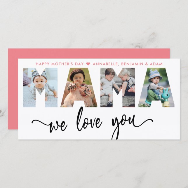 Mamma We Kärlek You Photo Collage (Fram/baksida)