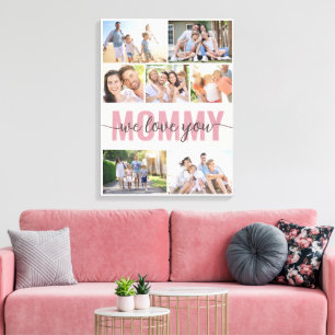 Mamma We Kärlek You Photo Collage Rosa 7 Bilder