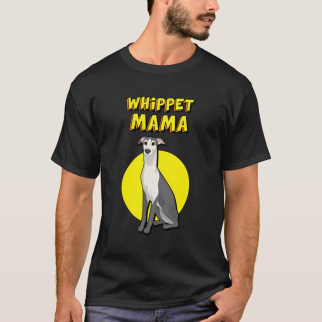 Mamma White Black-whistrum Hund Mor T Shirt (Framsida)