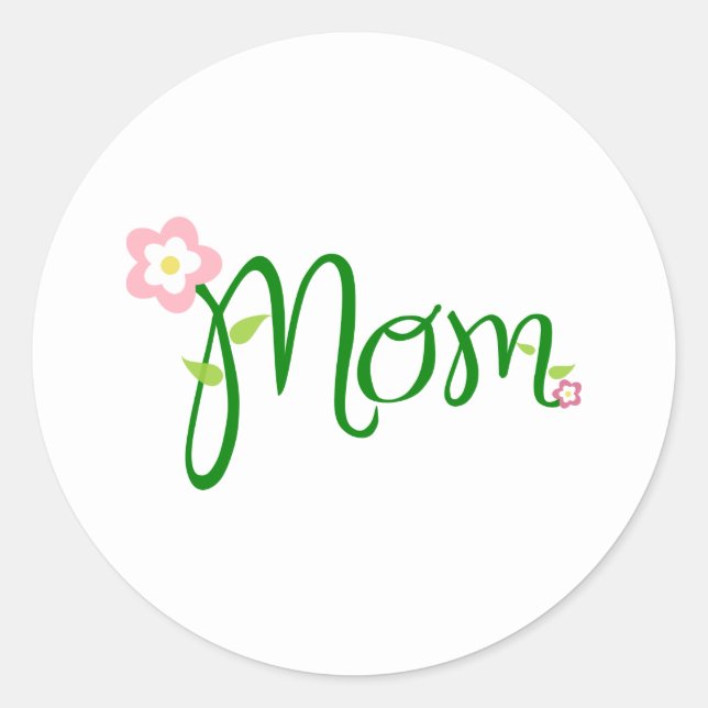 Mamma White Runt Klistermärke (Framsida)