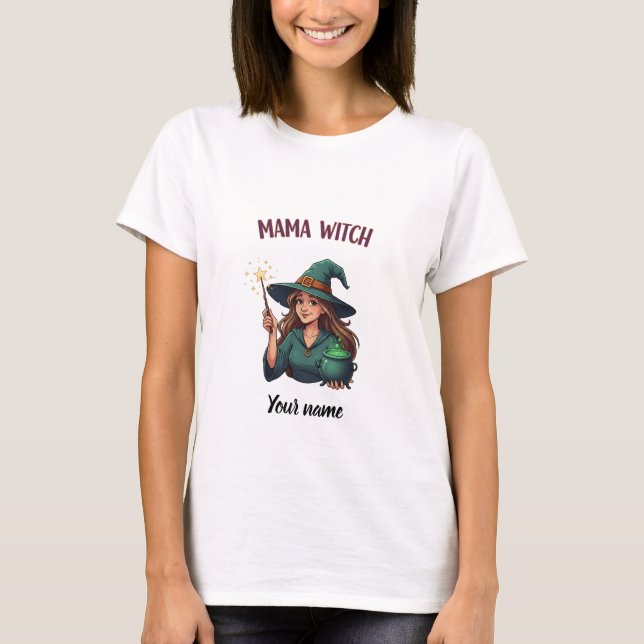 Mamma Witch Halloween Personlig T-shirt (Framsida)