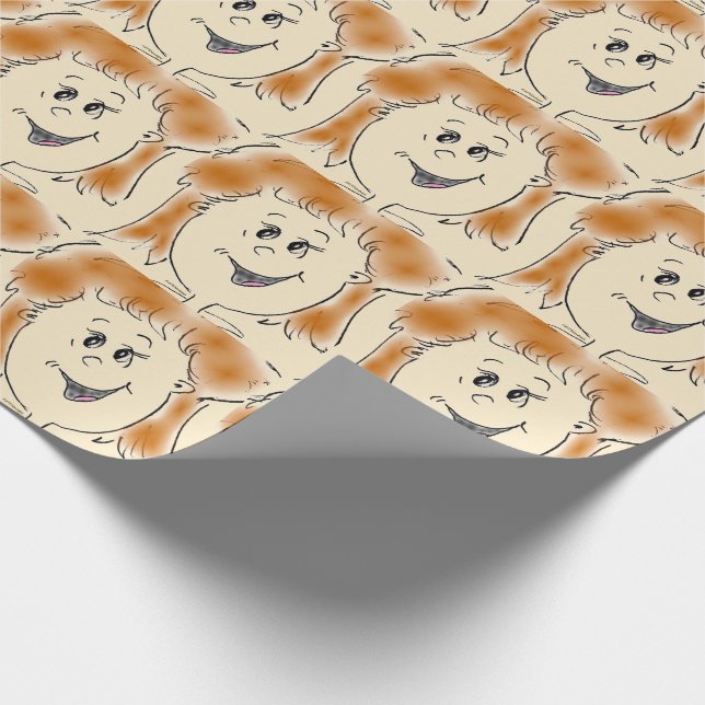 Mamma Women Smiling Ansikte Character Presentpapper (Hörn)