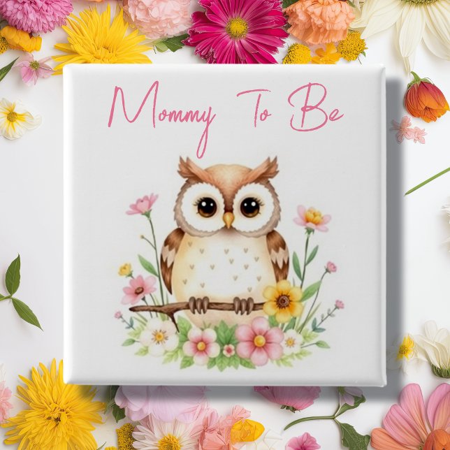 Mamma | Woodland Thworthy Baby Shower Knapp (Skapare uppladdad)