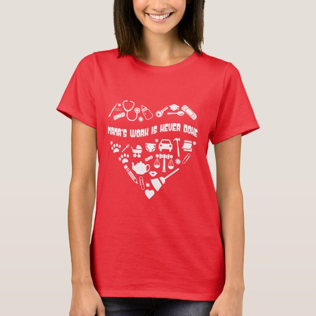 Mamma Work Cute T Shirt (Framsida)