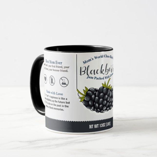 Mamma World Class Blackberry Kärlek Sylt Mugg (Framsida vänster)
