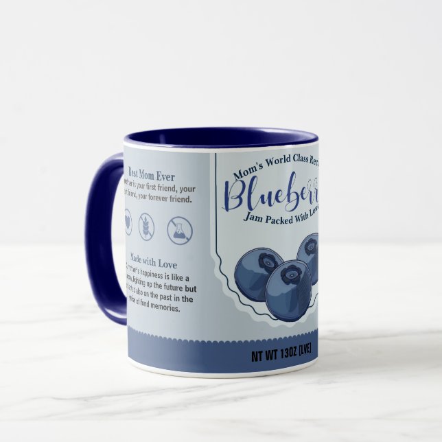 Mamma World Class Blueberry Kärlek Sylt Mugg (Framsida vänster)