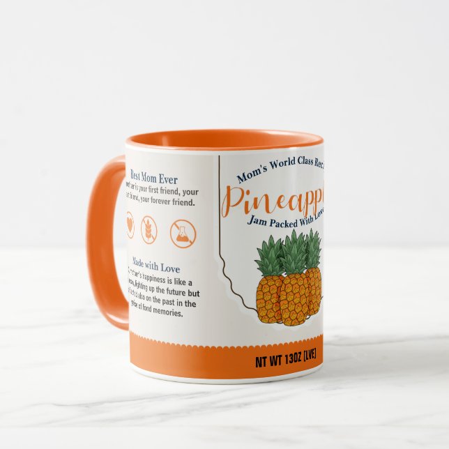 Mamma World Class Pineapple Kärlek Sylt Mugg (Framsida vänster)