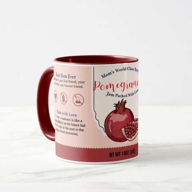 Mamma World Class Pomegranate Kärlek Sylt Mugg (Framsida vänster)