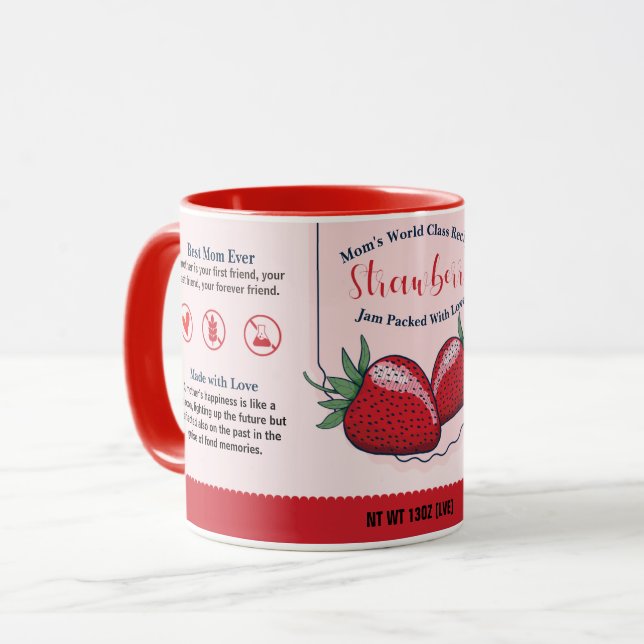 Mamma World Class Strawberry Kärlek Sylt Mugg (Framsida vänster)