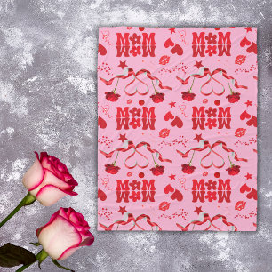 MAMMA/WOW: Kärlek Brev i Röda på rosa Fleecefilt