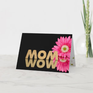 MAMMA-WOW med daisy reflektion över svart spegel Kort