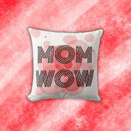 MAMMA WOW svart på röd | Kudde