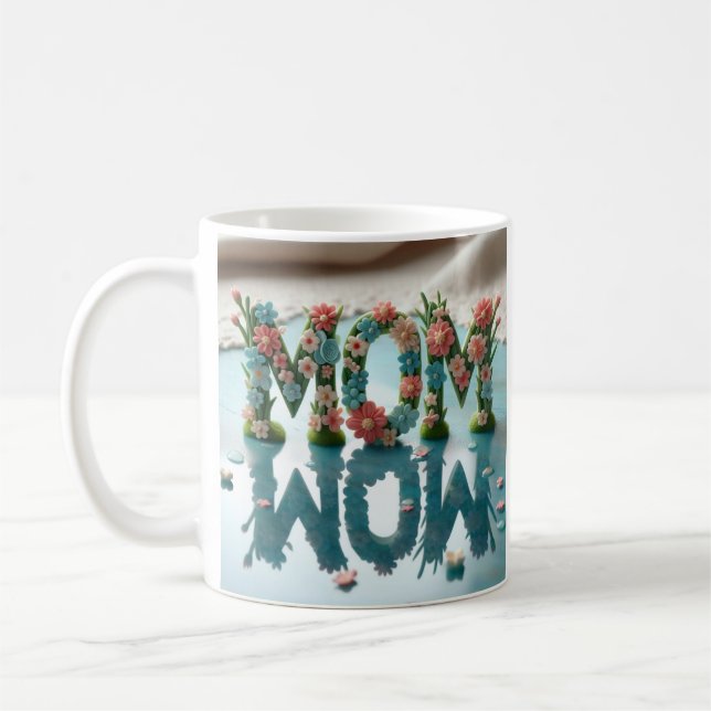 Mamma Wow Utförlig Blomma Kaffemugg (Vänster)