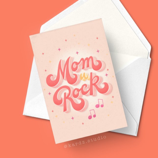 Mamma You Sten Typography Mors dag Kort (Personalize this unique card for Mother´s Day. The image shows a 5x7 inch card. Message insige.)