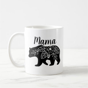Mammabjörnmugg med blommadesign kaffemugg