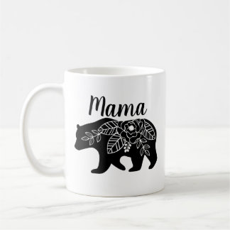 Mammabjörnmugg med blommadesign kaffemugg