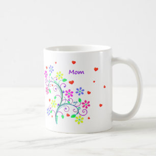 Mammablommakopp med anpassningsbar oss *Heart* dig Kaffemugg
