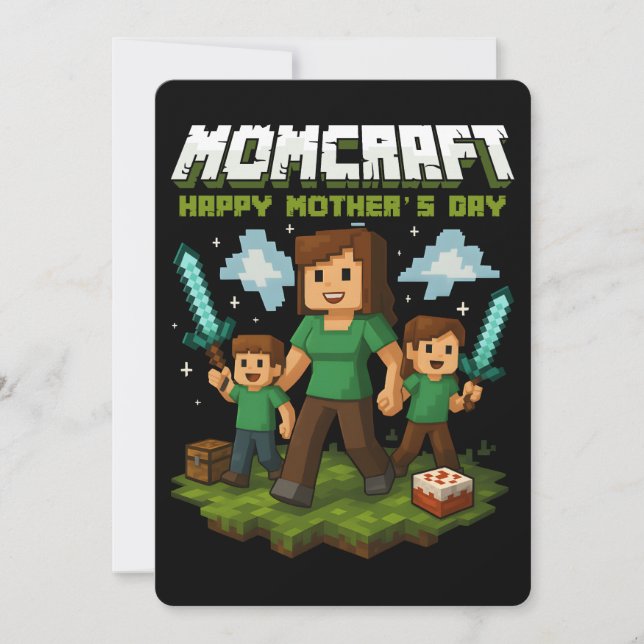 Mammacraft Glad mors dag Roliga spelande mamma Julkort (Framsida)