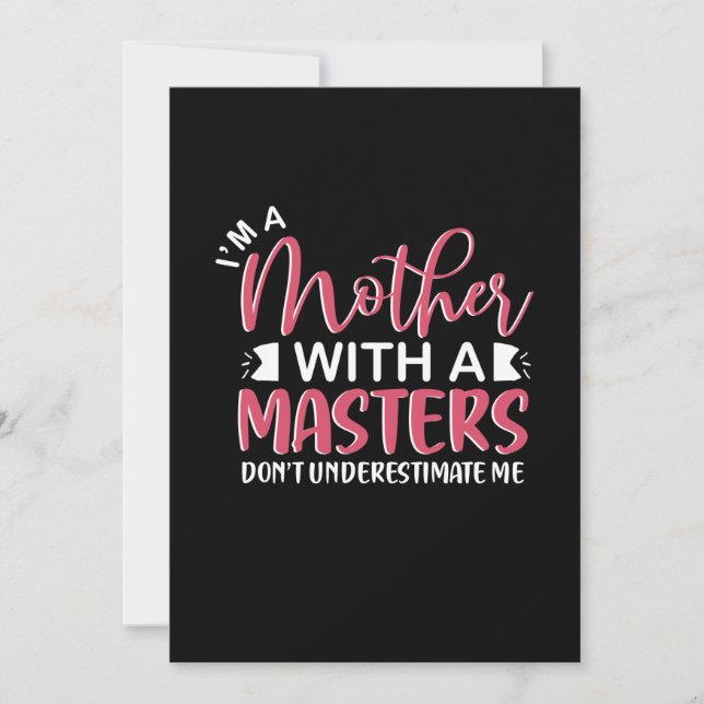 Mammagåva Jag är en mamma med en master Inbjudningar (Framsida)